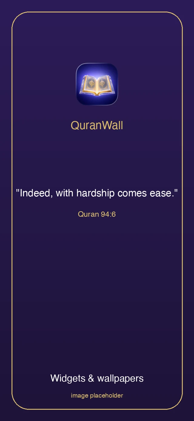 QuranWall widget and wallpaper setup options on iPhone